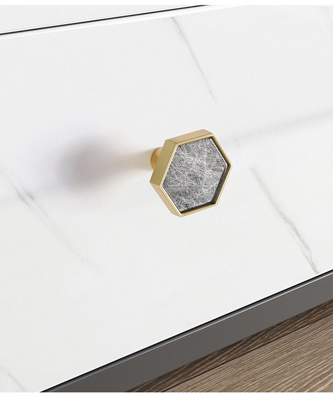 Puxadores hexagonais de liga de zinco para decoração de casa e acessórios para móveis