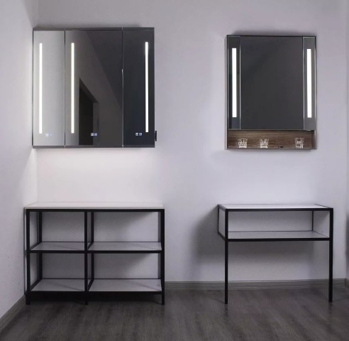 Banheiros Chuveiros Armários de espelhos iluminados Porta Diodos de emissão de luz inteligentes Espelho