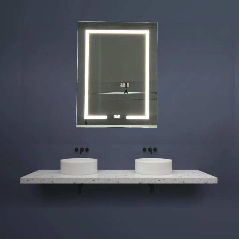 Fábrica por atacado Elegante Gabinete Chuveiro Espelho iluminado Largo Banheiro Smart LED Espelho Gabinete Alumínio Espelho