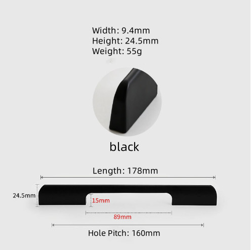 Fábrica direta moderna simples alucinação porta alça americano preto guarda-roupa armário armário alongar porta do armário puxa
