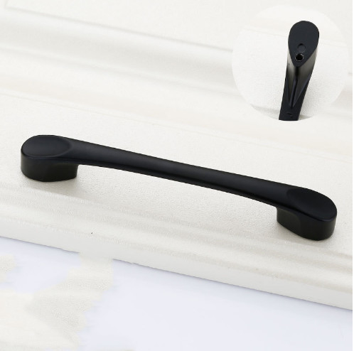 Móveis sólidos de buraco único acessórios de hardware porta de gaveta de porta de gaveta americana preto armário puxa