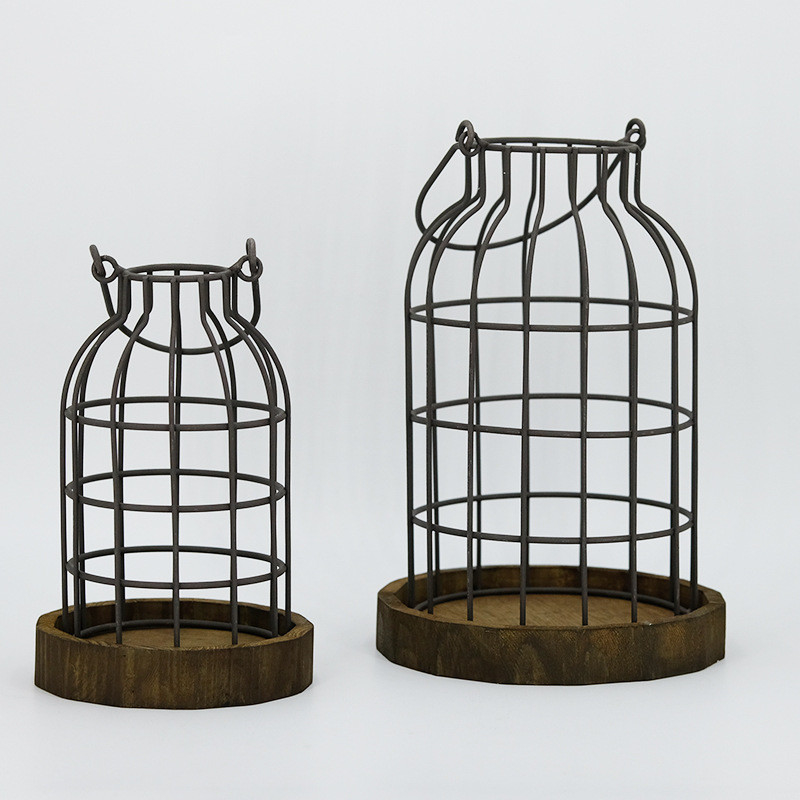 Lâmpadas de estilo de quinta Design de garrafa Art estilo de ferro porta-lâmpadas para decoração residencial