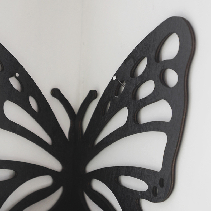 Prateleira de canto de borboleta de madeira Prateleira criativa Decorações de parede Porta-velas para decoração de casa