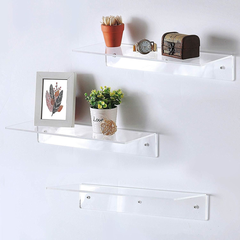 Prateleira de parede de madeira moderna para decoração doméstica em cor branca elegante
