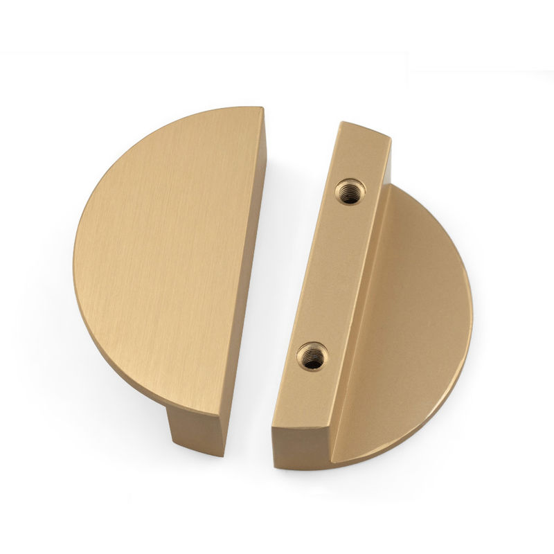 a gaveta moderna da meia lua da cor do bronze do ouro de 120mm puxa os punhos de alumínio do armário com parafusos